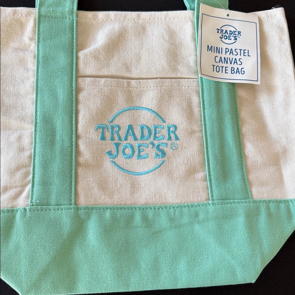 Trader Joe's Mini Tote Pastel Green Bag 🐇 - Picture 4 of 5